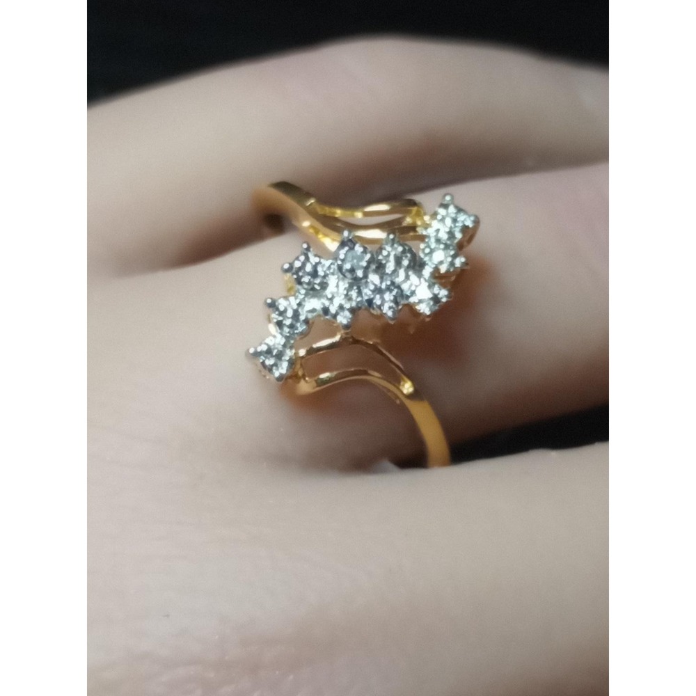 Gold Tone Cluster Rhinestone Ring Clear Stones Size 9 Vintage Style Costume...
